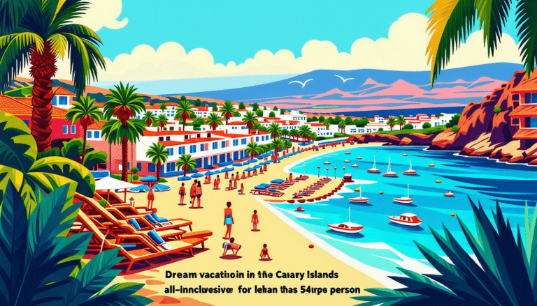 découvrez l'offre de vacances de rêve tout compris aux canaries à moins de 540 euros par personne. réservez dès maintenant pour vivre des moments inoubliables sous le soleil des îles canaries.