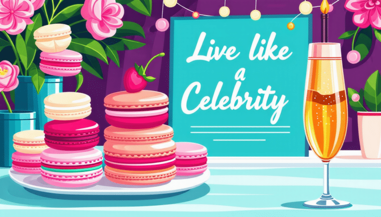 découvrez un séjour de luxe digne des célébrités à notre hôtel, avec des macarons, du champagne et des décorations personnalisées pour une expérience inoubliable.