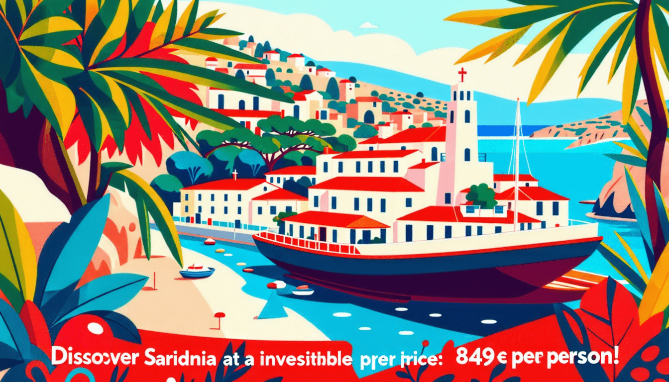 découvrez la beauté envoûtante de la sardaigne à un prix exceptionnel : 849 euros par personne ! réservez dès maintenant votre voyage inoubliable.