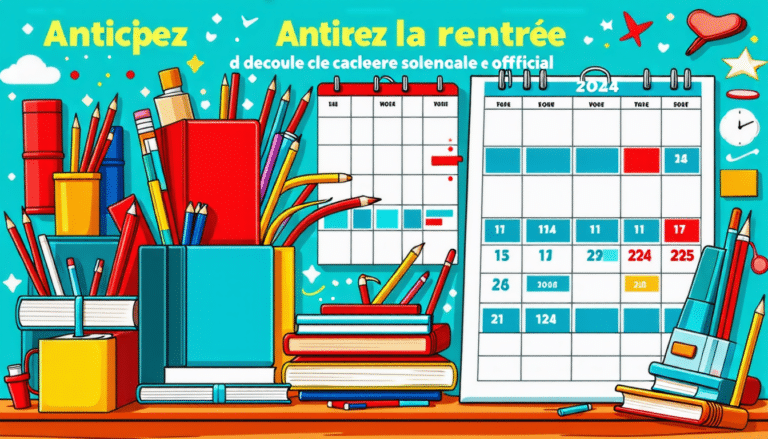 anticipez la rentrée scolaire avec notre guide complet sur le calendrier officiel 2024-2025. découvrez les dates clés pour chaque zone afin de bien préparer la reprise des cours et organiser votre année scolaire en toute sérénité.