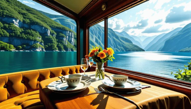 embarquez à bord du norient-express pour une croisière inoubliable à travers les fjords majestueux de norvège. profitez d'un voyage alliant luxe et découverte, où chaque paysage révèle la beauté sauvage des côtes norvégiennes. une expérience élégante et unique vous attend!