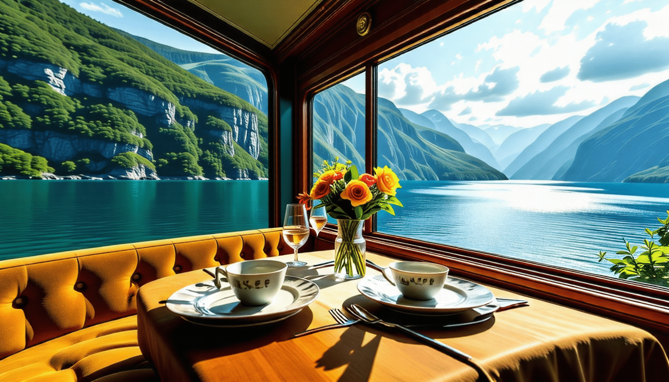 embarquez à bord du norient-express pour une croisière inoubliable à travers les fjords majestueux de norvège. profitez d'un voyage alliant luxe et découverte, où chaque paysage révèle la beauté sauvage des côtes norvégiennes. une expérience élégante et unique vous attend!
