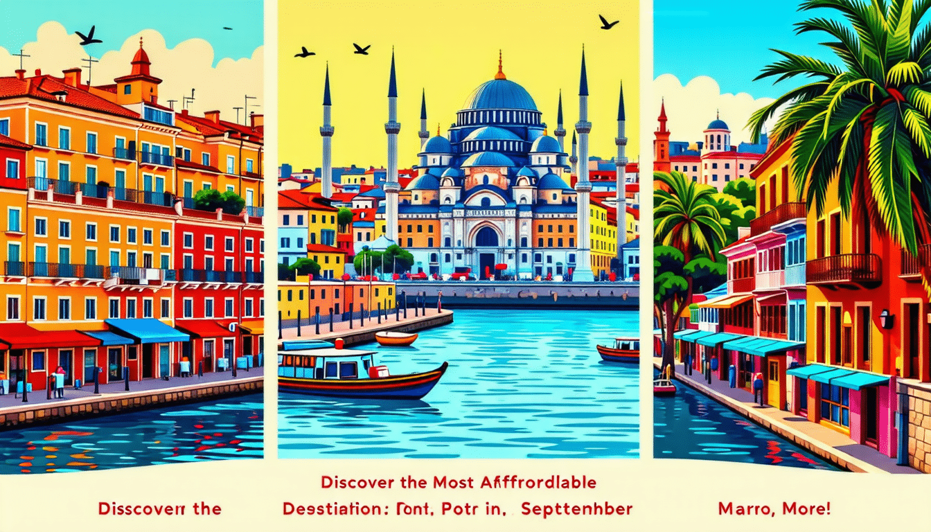 explorez les meilleures destinations de vacances abordables en septembre, de porto à istanbul en passant par marrakech. planifiez votre escapade sans vous ruiner et profitez d'un voyage inoubliable !