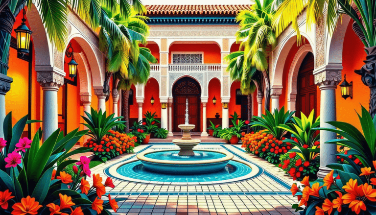 découvrez le riad éclatant de stella cadente à marrakech, un sanctuaire de style et de luxe où l'art de vivre marocain rencontre une esthétique contemporaine. plongez dans une atmosphère envoûtante où chaque détail raconte une histoire, tout en profitant d'un service exceptionnel et d'une expérience immersive au cœur de la médina.