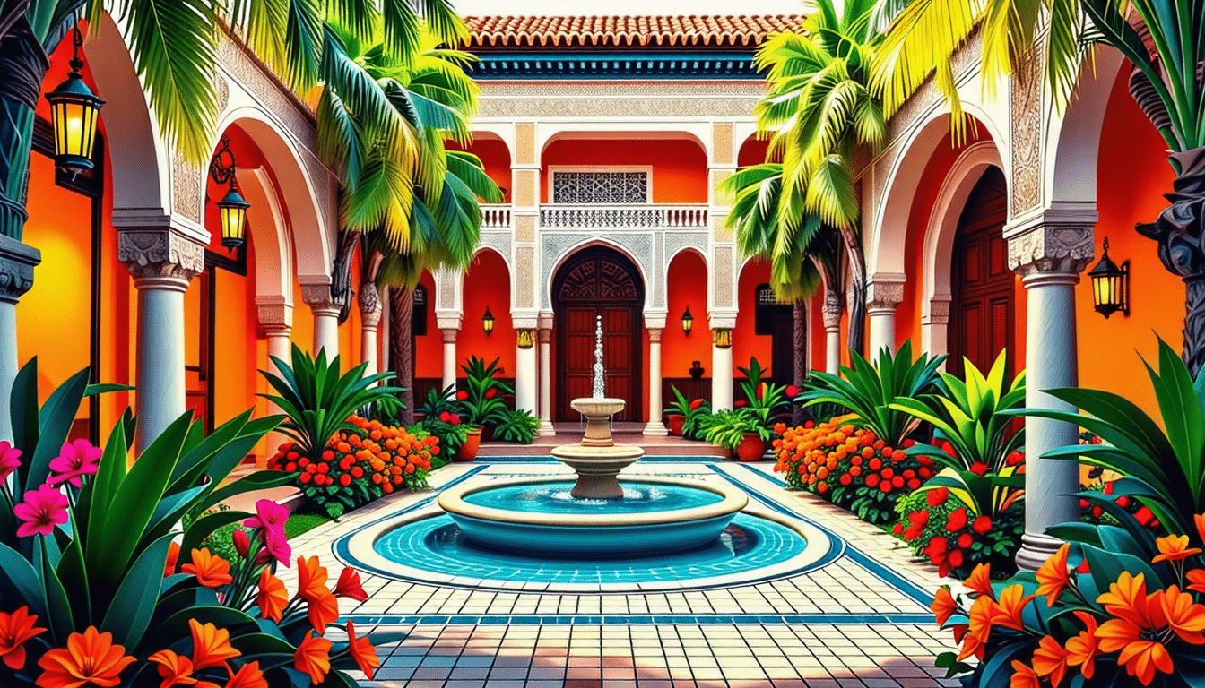 découvrez le riad éclatant de stella cadente à marrakech, un sanctuaire de style et de luxe où l'art de vivre marocain rencontre une esthétique contemporaine. plongez dans une atmosphère envoûtante où chaque détail raconte une histoire, tout en profitant d'un service exceptionnel et d'une expérience immersive au cœur de la médina.