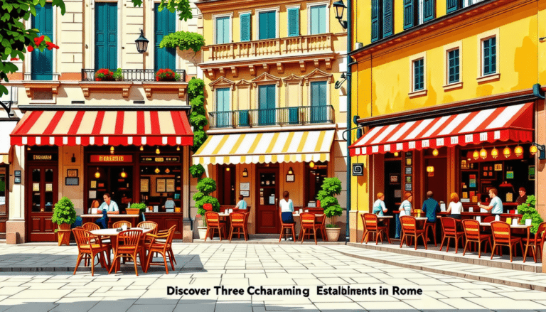 explorez trois établissements uniques à rome qui allient charme et authenticité, parfaits pour un séjour inoubliable dans la ville éternelle.
