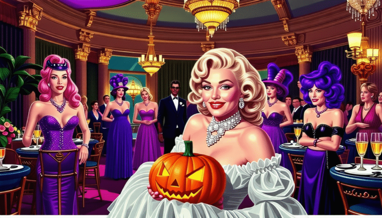 venez vivre une soirée d'halloween inoubliable à l'hôtel d'hollywood, prétendument hanté par la légende marilyn monroe. plongez dans une ambiance glamour avec des costumes éblouissants, des cocktails envoûtants et une décoration mystique. une nuit de frissons et de glamour vous attend !