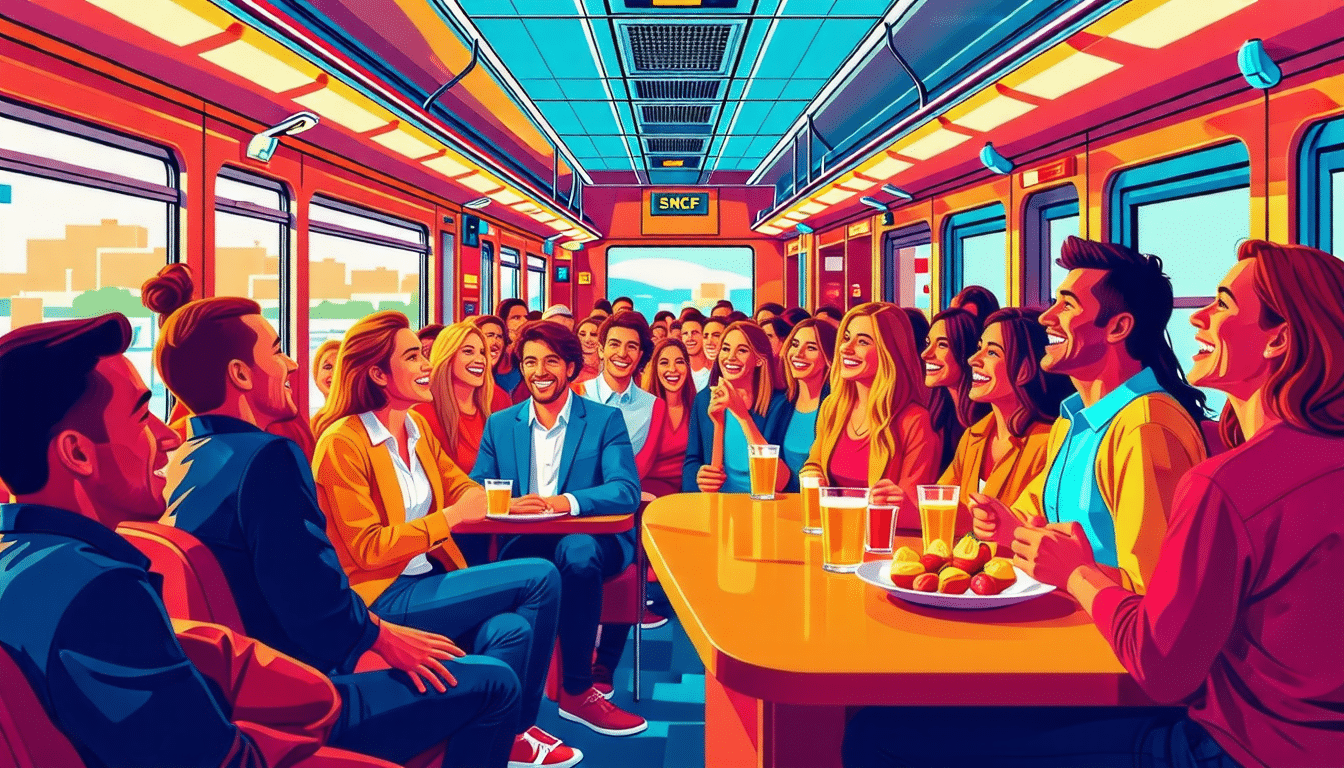 découvrez le nouvel espace de divertissement de la sncf : le « comedy club » qui propose des performances humoristiques en direct depuis un wagon bar. plongez dans l'univers de la comédie tout en voyageant et profitez d'un moment de rire sur rails.