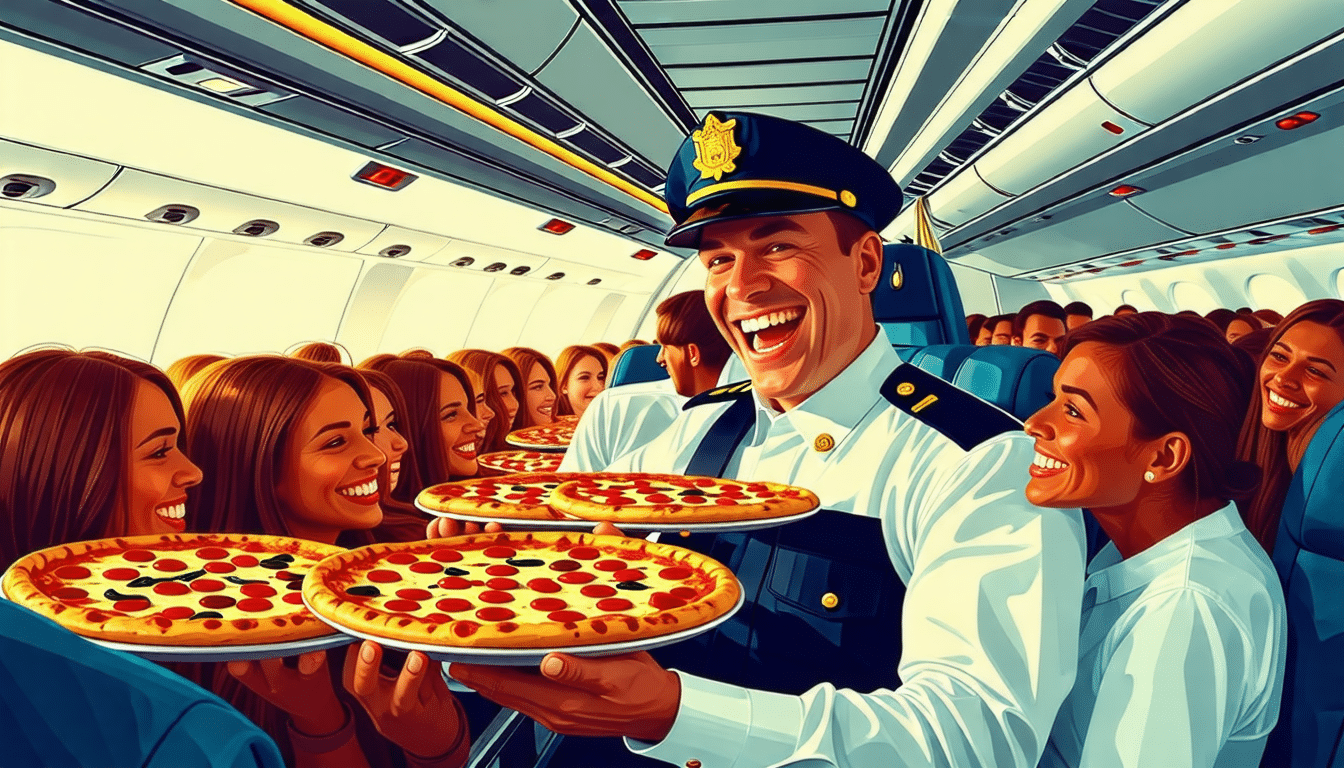 découvrez l'incroyable histoire d'un pilote d'avion qui a décidé de surprendre ses passagers en leur offrant des pizzas pendant le vol. un acte de générosité inoubliable qui transforme un simple voyage en une expérience mémorable. plongez dans ce moment de partage et d'humanité en plein ciel.