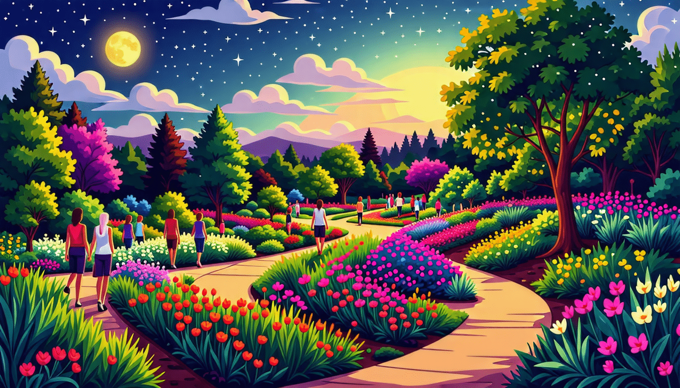 découvrez la magie d'une balade nocturne au jardin botanique de californie, où vous pourrez admirer un ciel étoilé tout en étant enveloppé par la beauté de la nature. vivez une expérience immersive inoubliable sous les étoiles.