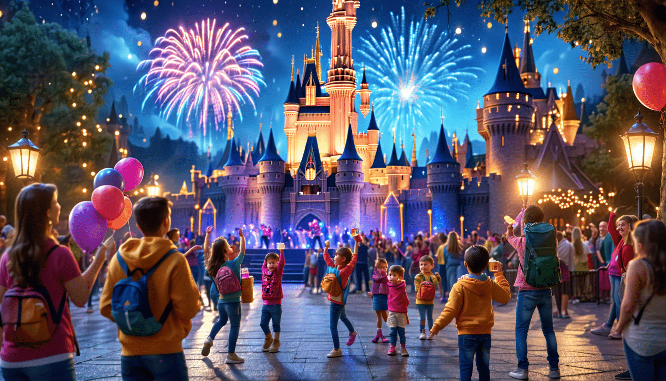 découvrez l'enchantement de disneyland paris avec son nouveau spectacle nocturne éblouissant, « contes de magie disney ». plongez dans une expérience féérique mêlant lumière, musique et magie, tout en célébrant le festival de musique disney avec des mélodies emblématiques. un moment inoubliable à partager en famille ou entre amis !