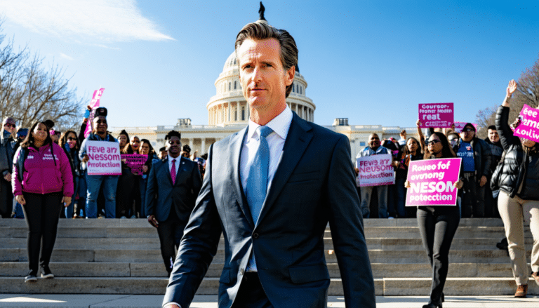 découvrez comment le gouverneur de californie, gavin newsom, se rend à washington pour promouvoir des mesures de protection politique essentielles. une initiative majeure visant à renforcer la sécurité et la stabilité dans le paysage politique américain.