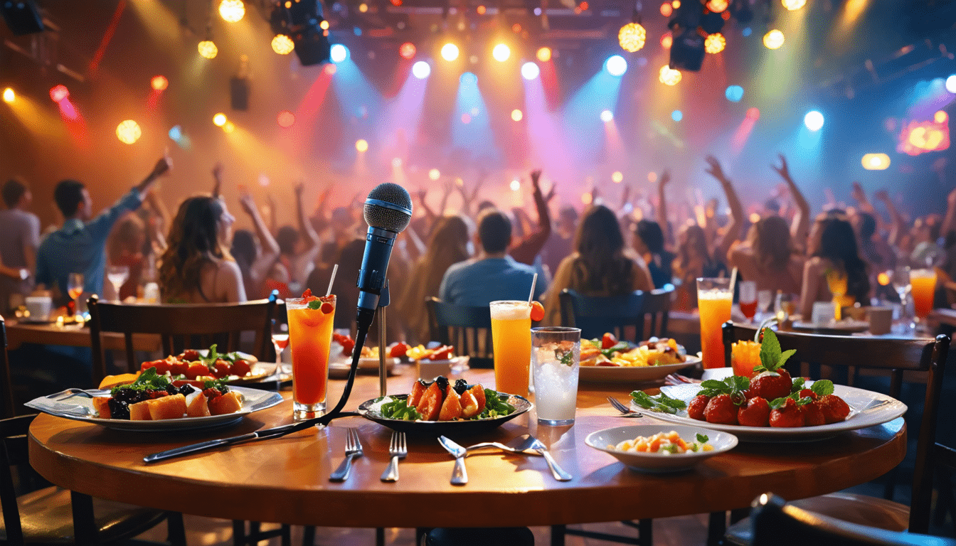 découvrez l'alliance parfaite entre gastronomie et ambiance festive dans notre sélection des meilleurs restaurants karaoké. vivez une expérience culinaire inoubliable tout en vous amusant à chanter vos morceaux préférés. plongez dans cet univers enchanteur où chaque repas se transforme en fête.