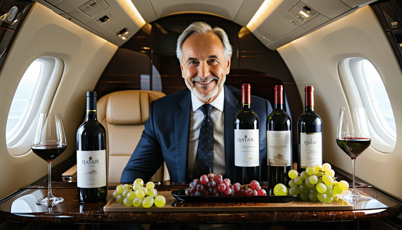 découvrez l'expérience unique proposée par qatar airways avec l'accueil d'un maître de vin, qui vous permettra de savourer un voyage inoubliable grâce à des accords mets et vins raffinés à bord de ses avions.