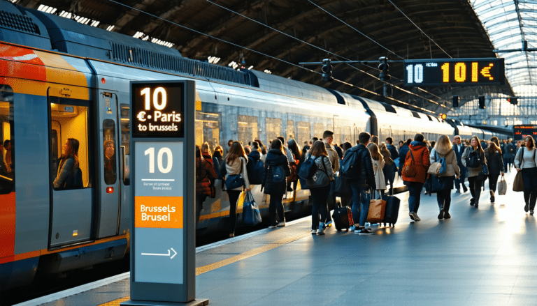 découvrez bientôt le trajet paris-bruxelles à partir de seulement 10 € ! voyagez confortablement en train, même si le trajet est légèrement plus long. parfait pour ceux qui cherchent à économiser tout en découvrant deux capitales européennes.
