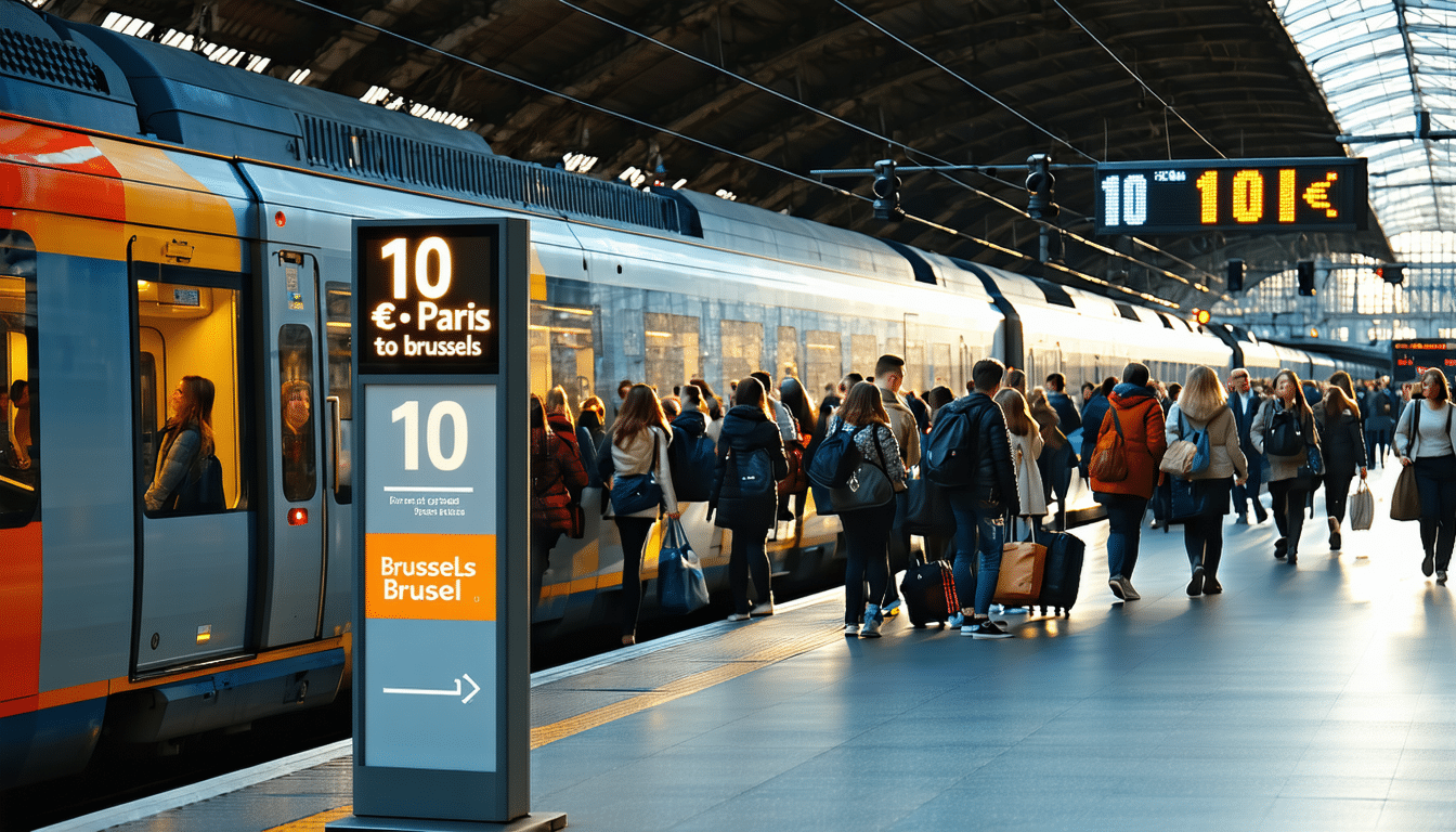 découvrez bientôt le trajet paris-bruxelles à partir de seulement 10 € ! voyagez confortablement en train, même si le trajet est légèrement plus long. parfait pour ceux qui cherchent à économiser tout en découvrant deux capitales européennes.