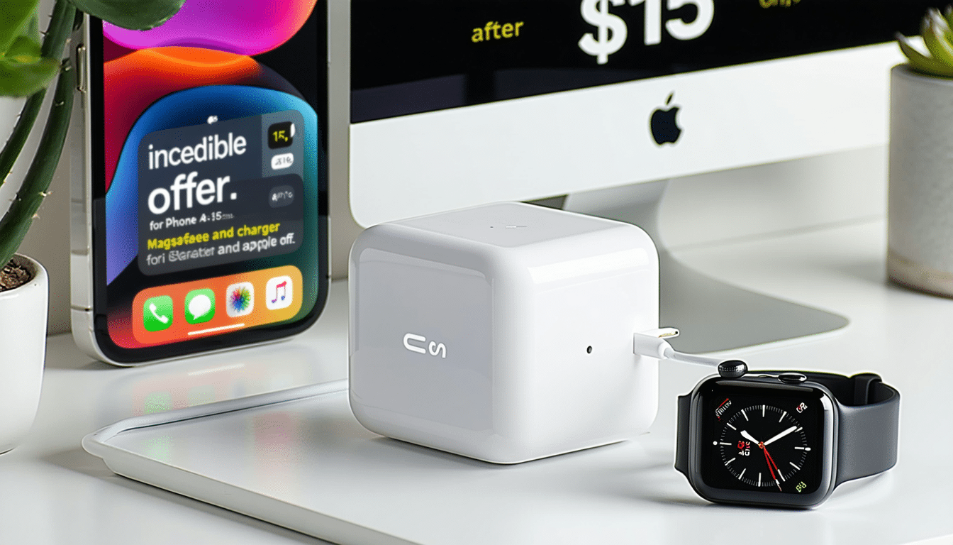 découvrez notre offre exceptionnelle sur les chargeurs magsafe pour iphone et apple watch ! bénéficiez d'une réduction de 75 % et obtenez votre chargeur pour seulement 15 $. ne manquez pas cette chance de recharger vos appareils avec style et efficacité !