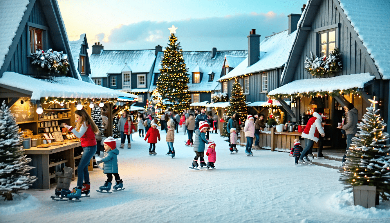 découvrez un village de noël enchanteur à quiberon, où des animations quotidiennes vous plongent dans une ambiance féérique. profitez d'activités magiques pour toute la famille et faites de vos vacances un moment inoubliable sous la magie des fêtes.