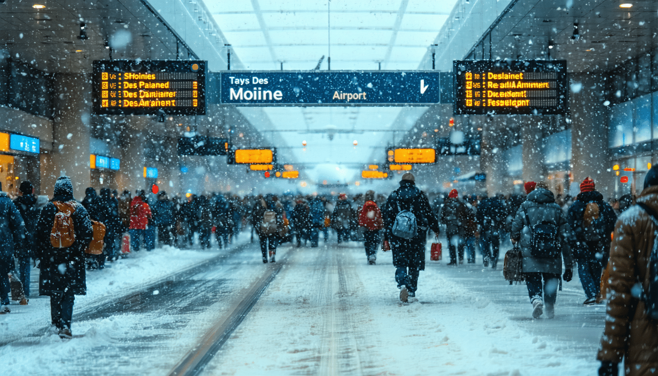 découvrez comment les tempêtes hivernales impactent les voyages aux états-unis et entraînent des changements de plans pour les passagers à l'aéroport de des moines. restez informé sur les conditions météorologiques et les conseils pour naviguer les disruptions de voyage.