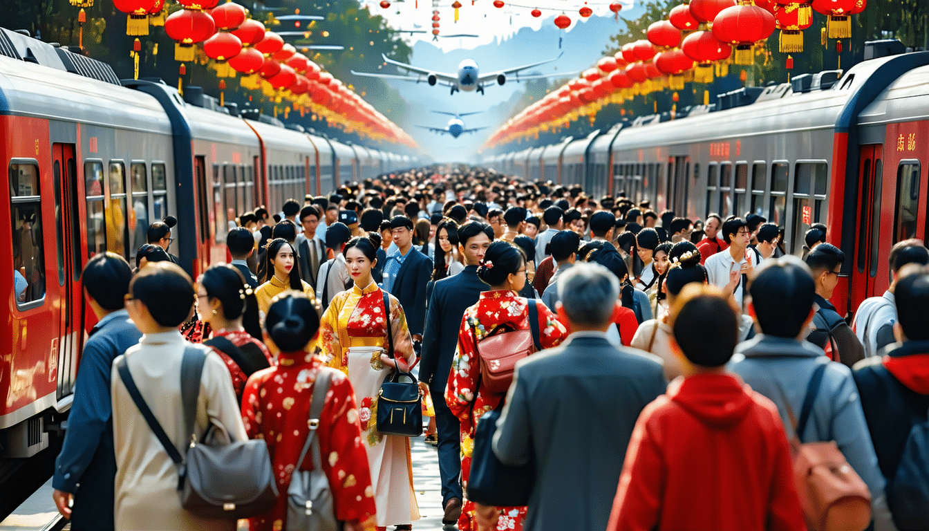 découvrez l'ampleur incroyable des déplacements en chine pour le nouvel an lunaire, avec près de 9 milliards de voyages prévus. plongez dans la tradition et l'effervescence de cette période festive où des millions de personnes se réunissent pour célébrer en famille. ne manquez pas les détails fascinants de ce phénomène culturel unique !