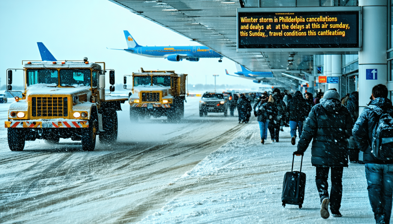découvrez les impacts de la tempête hivernale à philadelphie ce dimanche, avec des annulations et retards à l'aéroport. informez-vous sur les conditions de voyage en dégradation et préparez-vous pour votre déplacement.