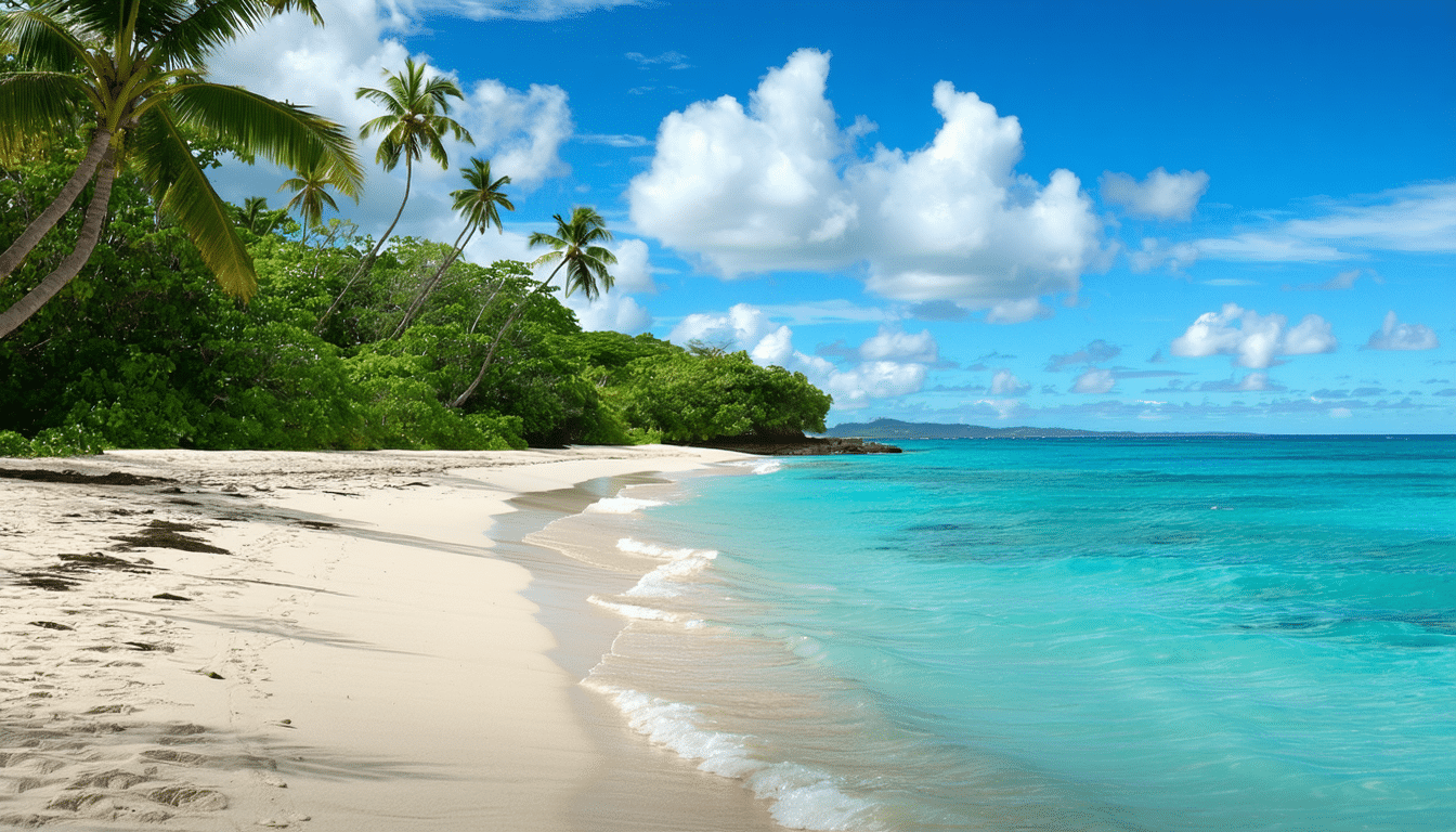 découvrez une côte enchanteresse à porto rico, où une plage éloignée en forme de croissant vous attend. profitez du sable blanc des caraïbes et d'un cadre idyllique pour une expérience inoubliable au cœur de la nature.