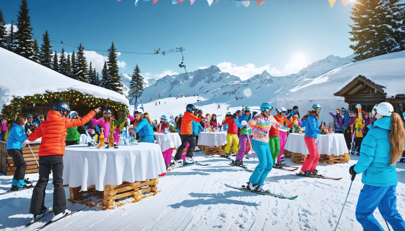 vivez des après-midis inoubliables sur les pistes avec notre événement 'fête sur les pistes' ! profitez du ski, du bon temps entre amis et de l'ambiance festive qui vous attend avec des danses sur les tables. rejoignez-nous pour une expérience pleine de sensations et de rires dans un cadre enchanteur.