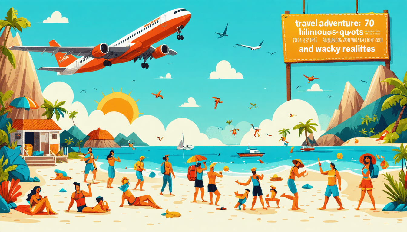 dénichez votre dose d'humour avec notre sélection de 70 citations hilarantes sur les voyages ! explorez les réalités loufoques qui font de chaque aventure un souvenir mémorable. préparez-vous à rire tout en planifiant votre prochaine escapade !