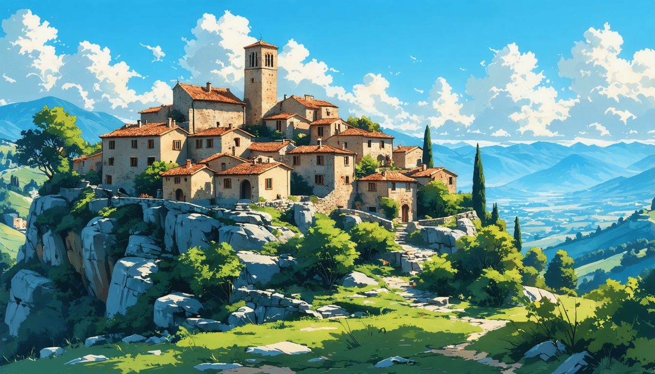 découvrez un charmant village médiéval d'occitanie, perché sur un rocher, qui vous transporte dans une époque révolue. à seulement 1h20 de nîmes, explorez ses ruelles pittoresques et son riche patrimoine historique.