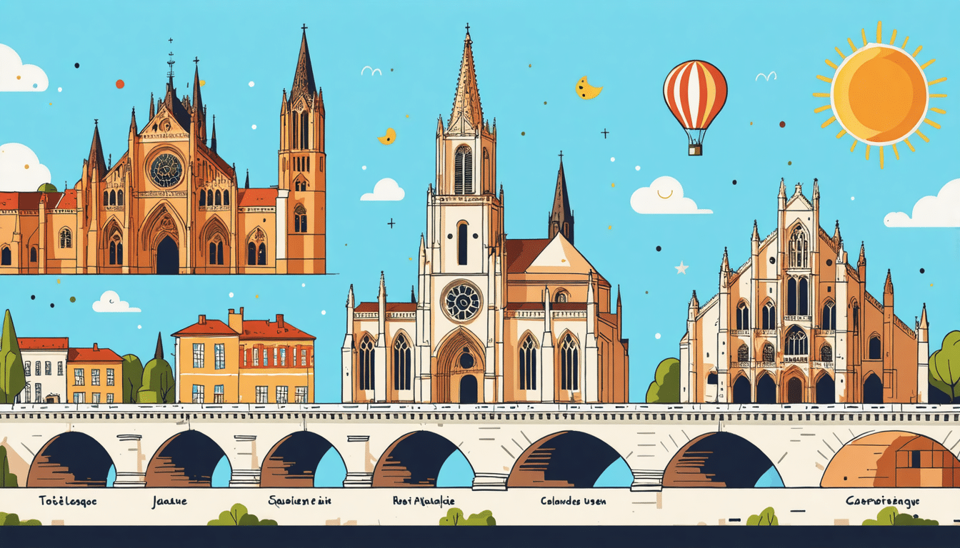 explorez les 8 joyaux architecturaux de toulouse, une ville où l'histoire et l'innovation se rencontrent. découvrez des monuments emblématiques, des trésors cachés et laissez-vous séduire par l'élégance de la brique rose et le charme du patrimoine toulousain.