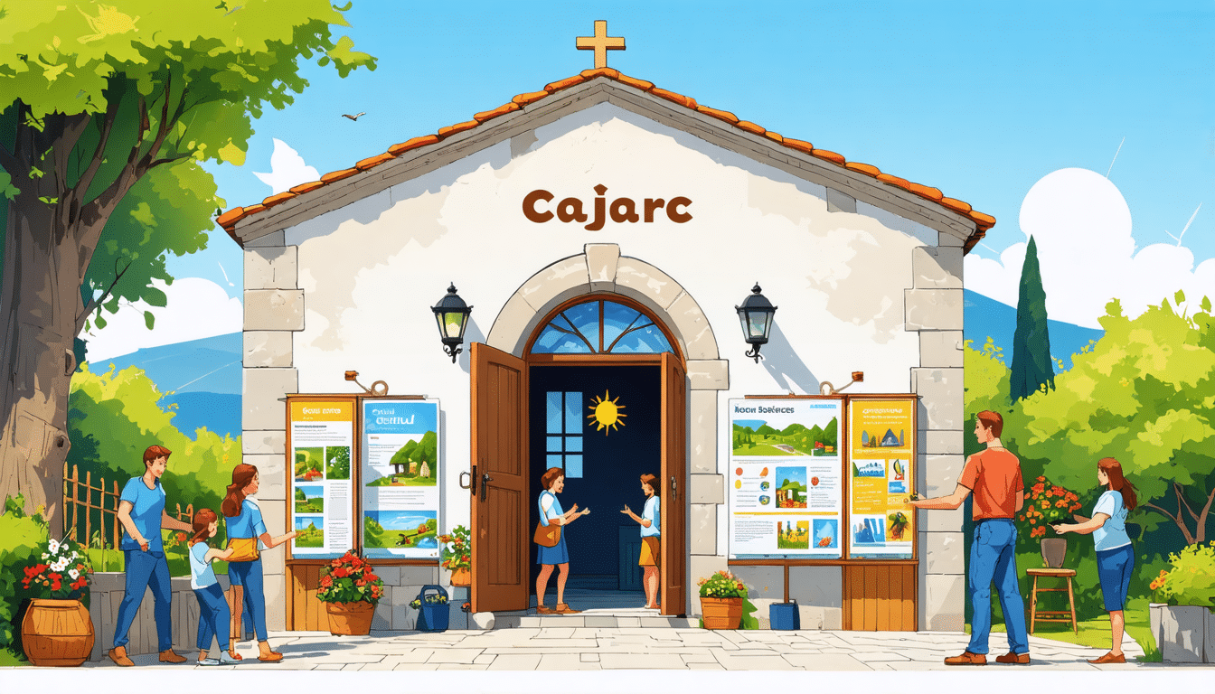 découvrez cajarc sous un nouveau jour avec l'office de tourisme récemment restauré dans une chapelle historique. plongez dans l'histoire et la culture de cette charmante commune, tout en profitant d'une expérience enrichissante et accueillante.