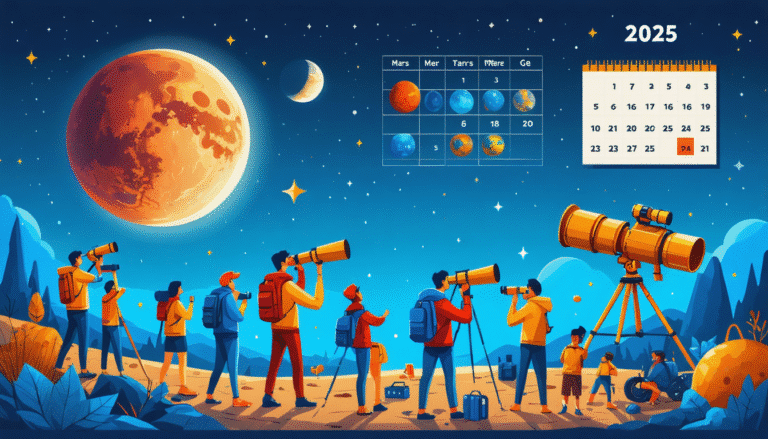 découvrez comment observer mars en 2025 grâce à nos conseils pratiques et aux dates clés à retenir. préparez-vous à vivre une expérience d'observation inoubliable de la planète rouge et ne manquez aucune occasion de l'admirer dans le ciel.
