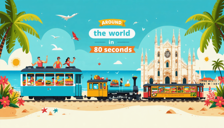 découvrez le tour du monde en 80 secondes ! explorez la pesée des visiteurs en polynésie, embarquez pour des voyages en train pittoresques vers milan et dénichez des destinations économiques à explorer. un voyage virtuel fascinant qui éveille votre wanderlust !