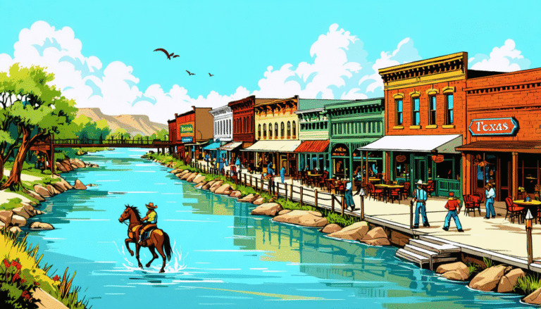 découvrez la ville du texas offrant une promenade éblouissante au bord de la rivière, où le charme du far west rencontre une multitude de restaurants locaux. une destination idéale pour les amoureux de la nature et de la gastronomie!