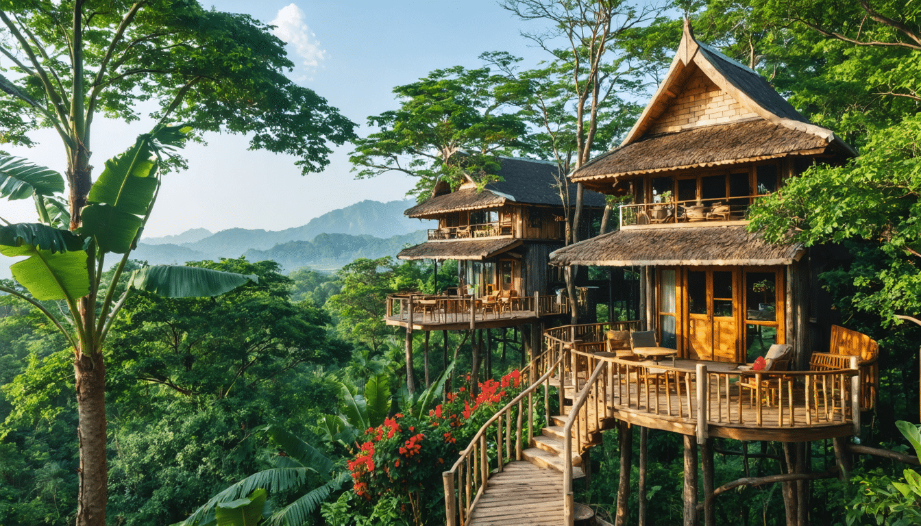 découvrez une escapade tranquille en thaïlande dans notre boutique hôtel en dehors de phuket. profitez de chambres de style cabane dans les arbres offrant des vues luxueuses sur la nature environnante. idéal pour une retraite paisible, plongez dans une atmosphère relaxante et ressourçante loin de l'agitation urbaine.