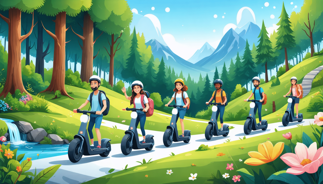 découvrez la nature sous un nouvel angle grâce aux randonnées en trottinette électrique tout-terrain. profitez de paysages époustouflants tout en vous amusant sur des chemins accessibles à tous. vivez une expérience unique alliant aventure et respect de l'environnement.