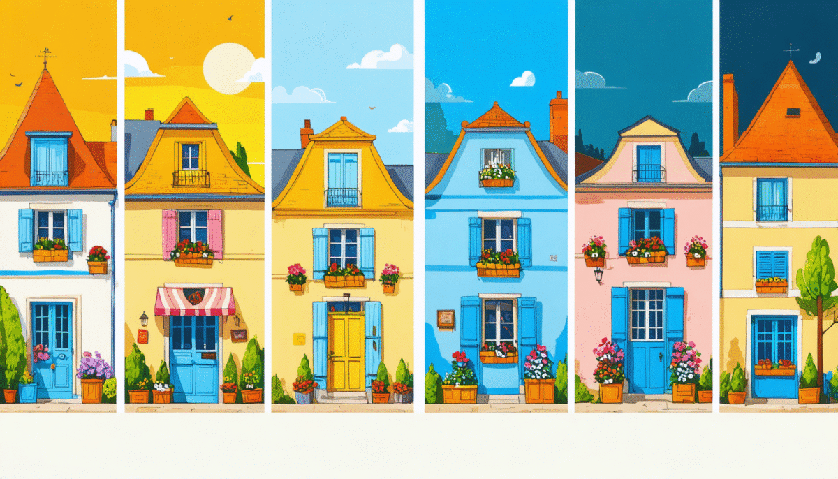 découvrez un charmant village français où les façades vibrent de couleurs changeantes au gré des heures, créant un spectacle enchanteur pour les visiteurs. laissez-vous séduire par l'atmosphère unique et pittoresque de ce lieu magique où l'architecture rencontre la luminosité.