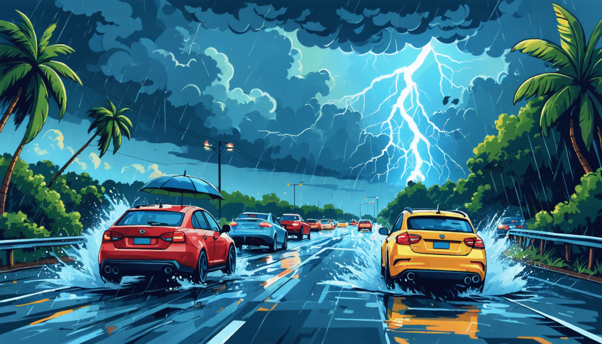 des tempêtes violentes s'annoncent dans le sud, menaçant les déplacements des voyageurs à l'occasion du week-end de la fête des mémoriaux. renseignez-vous sur les impacts potentiels sur les routes et les conseils pour un voyage en toute sécurité.