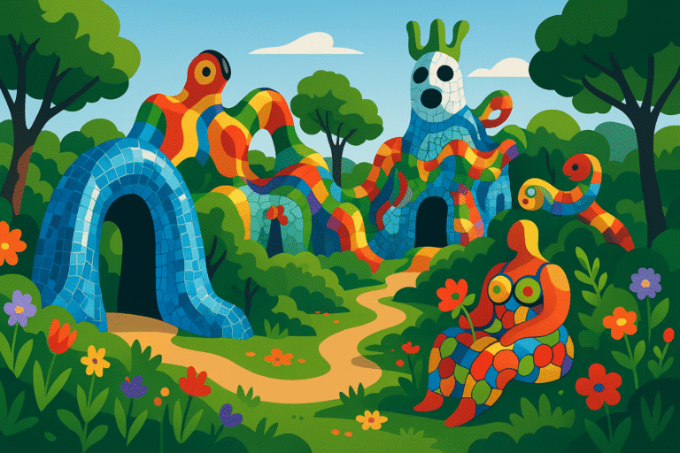 explorez le jardin enchanteur de niki de saint phalle en toscane, une fusion unique d'art et de nature. découvrez des sculptures colorées, des mosaïques captivantes et une atmosphère féérique qui éveillent tous vos sens.