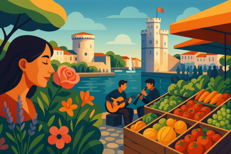 découvrez la rochelle comme jamais auparavant avec une semaine immersive dédiée à l'éveil de vos cinq sens. plongez au cœur de la ville et laissez-vous envoûter par ses saveurs, ses parfums, ses sons, sa culture visuelle et tactique. une expérience unique à ne pas manquer !