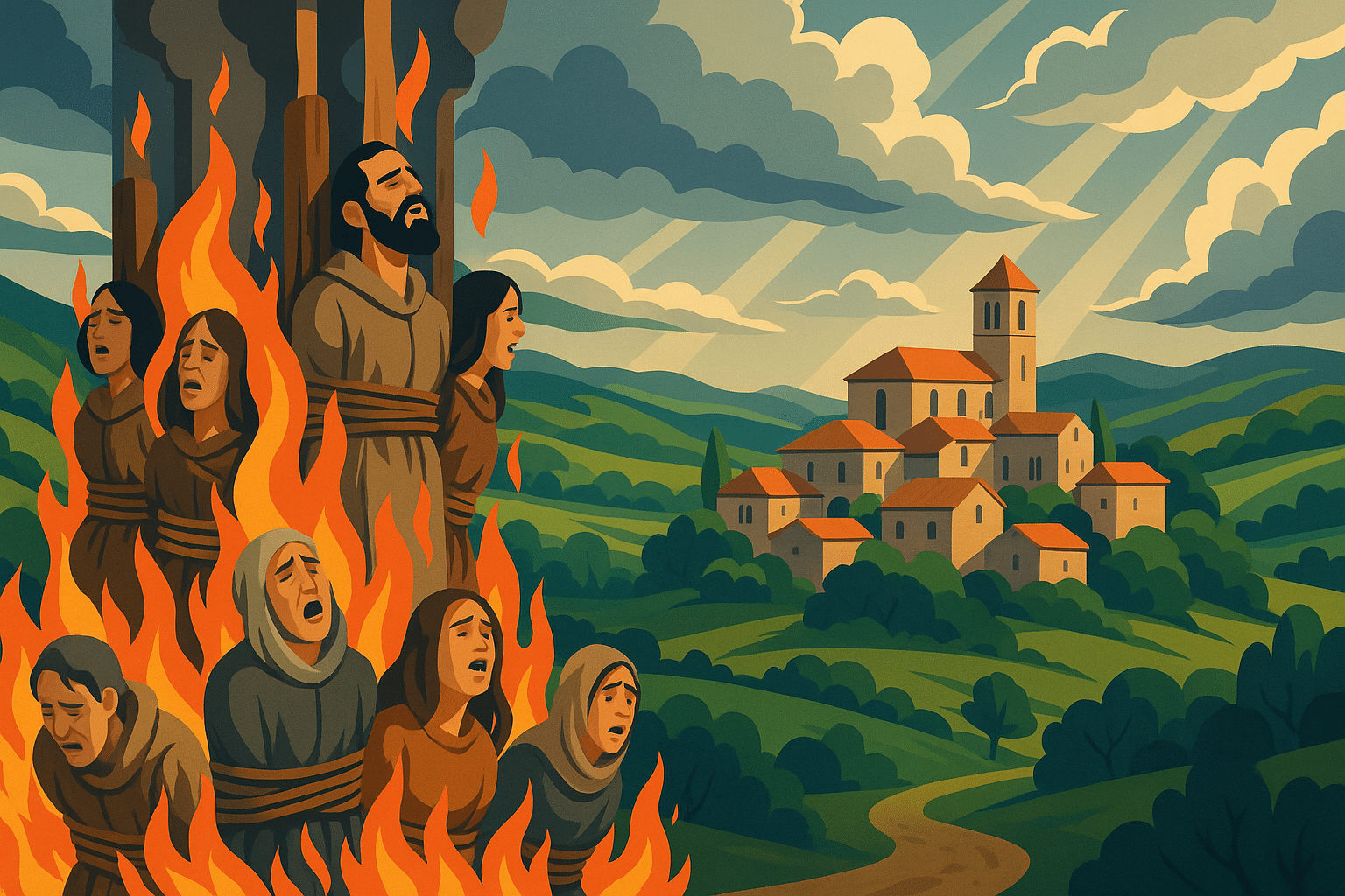 découvrez le destin tragique de 140 cathares en 1210 à travers l'histoire méconnue d'un village héraultais. plongez dans cette époque marquée par la lutte religieuse et les révélations surprenantes qui jalonnent ce récit captivant.