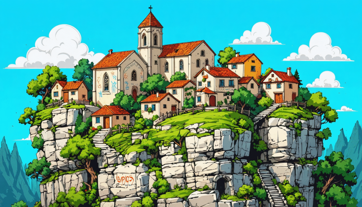 découvrez un village pittoresque perché sur une falaise calcaire, où une église romane dévoile ses secrets à travers des graffitis médiévaux. plongez dans l'histoire et la beauté de ce lieu unique, offrant une vue imprenable et un patrimoine fascinant.