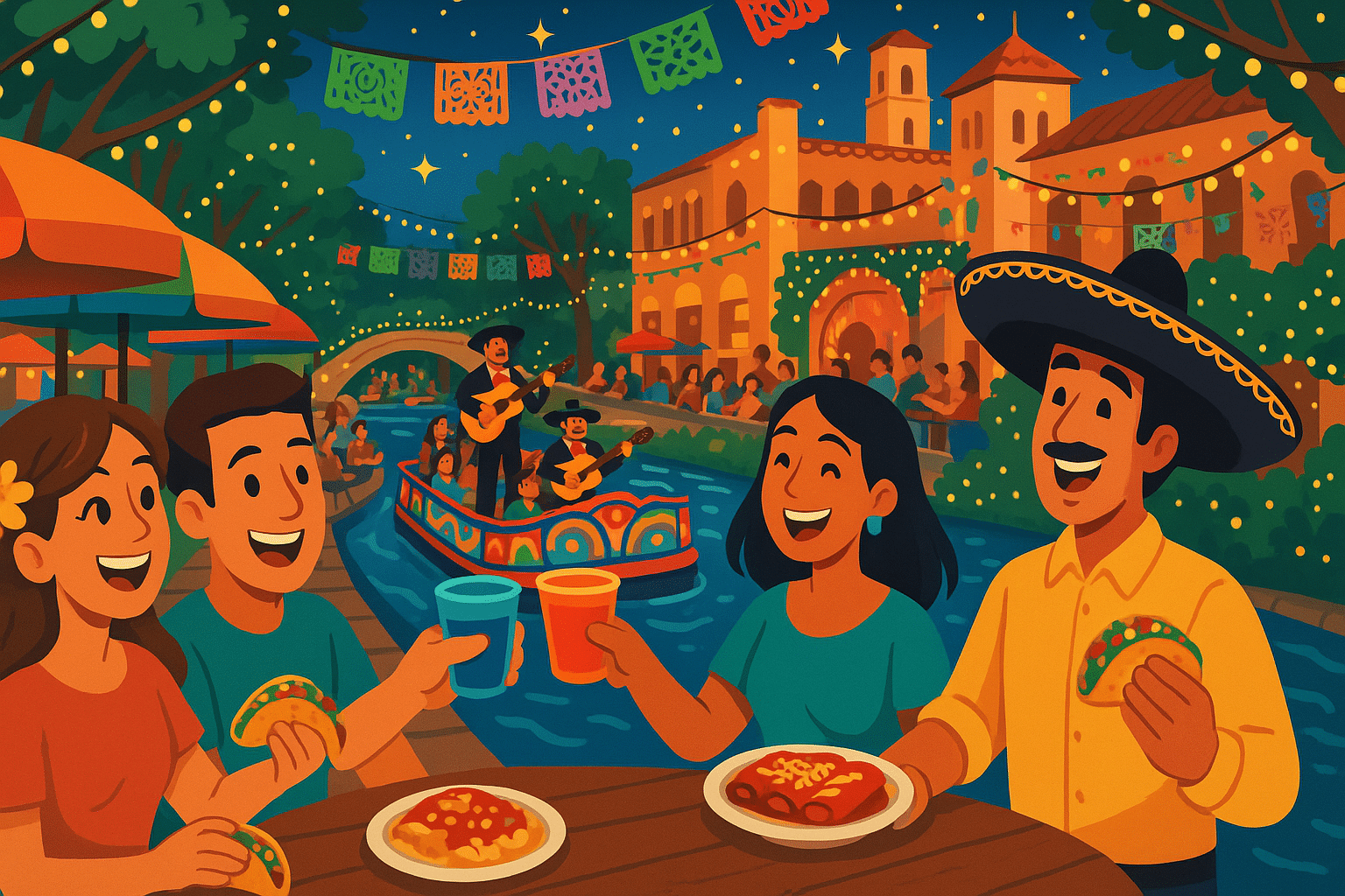 plongez au cœur de san antonio et célèbrez sur son magnifique fleuve ! découvrez la richesse de la gastronomie locale, l'histoire fascinante de la ville et vivez une véritable fiesta pleine de couleurs et de joie. ne manquez pas cette expérience inoubliable qui éveillera tous vos sens.