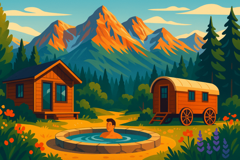 découvrez l'un des meilleurs bains chauds américains niché au cœur des montagnes du colorado. profitez de cabanes confortables et d'expériences uniques dans des wagons, pour un séjour relaxant au milieu de la nature.