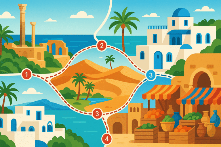 explorez la beauté de la tunisie en seulement 8 jours ! découvrez notre programme quotidien détaillé et des recommandations pratiques pour une expérience inoubliable. de ses sites historiques aux paysages époustouflants, préparez-vous à vivre une aventure riche en découvertes.