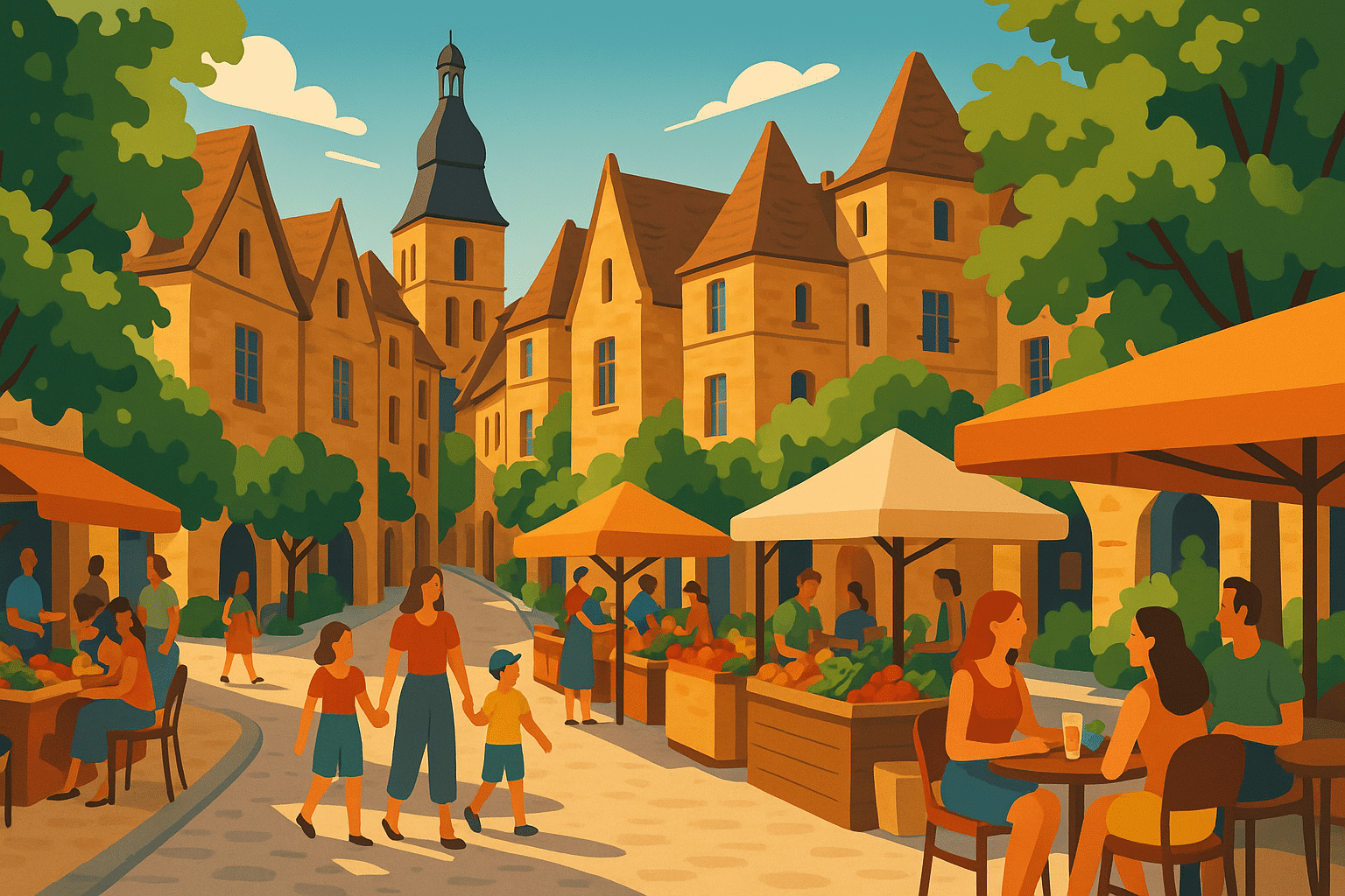 découvrez sarlat-la-canéda, une perle du périgord noir, célèbre pour son patrimoine médiéval, ses marchés animés et sa gastronomie savoureuse. parfaite pour des vacances d'été inoubliables, cette charmante ville vous invite à explorer ses ruelles pavées, ses festivals culturels et ses paysages enchanteurs.