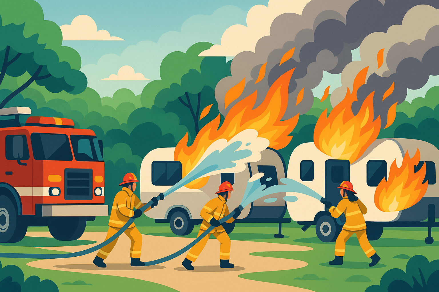 découvrez comment le service d'incendie de calabash s'engage dans la lutte contre un incendie majeur touchant plusieurs remorques de voyage. un aperçu des actions menées par les pompiers pour protéger la communauté et gérer cette situation d'urgence.