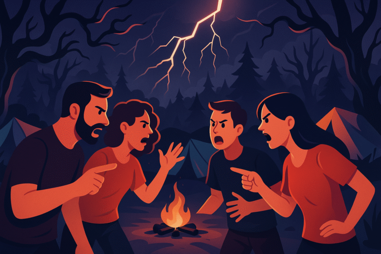 découvrez l'histoire captivante d'une escapade entre amis qui a pris une tournure inattendue. dans ce récit haletant, le camping se transforme en véritable cauchemar après une violente dispute. plongez dans cette aventure où tensions et amitiés sont mises à l'épreuve, révélant les profondeurs de la frustration et les défis du voyage.