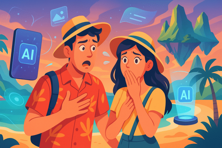 découvrez l'histoire captivante d'un couple naïf dont les rêves de vacances s'effondrent lorsque l'intelligence artificielle les conduit vers une destination fictive. un voyage plein de surprises et de réflexions sur la confiance accordée à la technologie.