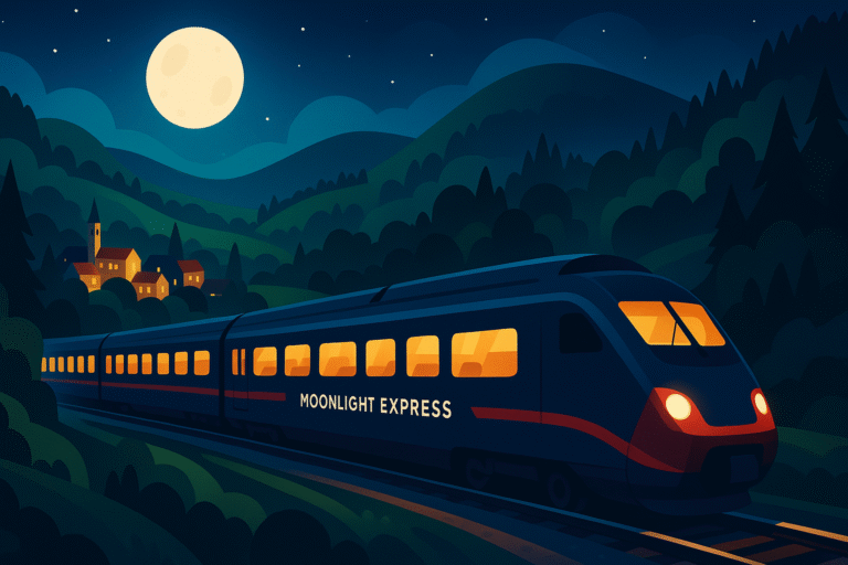 embarquez pour une aventure inoubliable à bord du nouveau moonlight express et ressentez l'adrénaline d'un voyage nocturne de vienne à rome. profitez du confort moderne tout en découvrant les paysages enchanteurs qui défilent sous vos yeux et laissez-vous enivrer par la magie d'un trajet unique au cœur de l'europe.